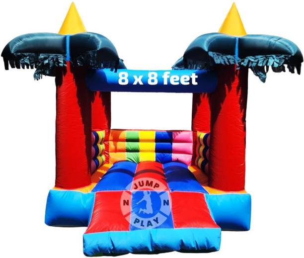 JUMP N PLAY 8X8 Feet Inflatable Bouncer Kids Bounce Jumping Jhula House with Air Blower.