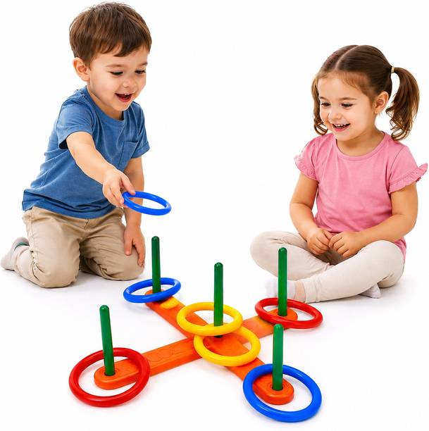 BEBRIGHT Kids Ring Toss Game Colorful Target Toy for Indoor Outdoor Fun Skill Development