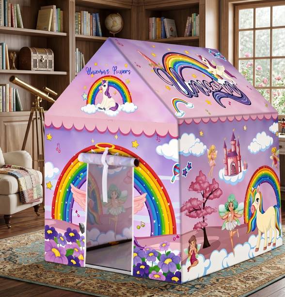 cloudconcept Unicorn Theme Kids Tent – Fairy Tale Playhouse with Rainbow Design