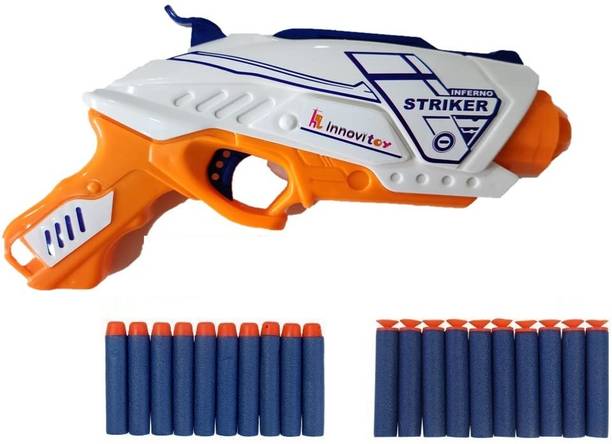 hinik Blaze Storm Gun with 5-Dart Rotating Drum & 20 Safe Soft Foam Bullet Blaster Guns & Darts