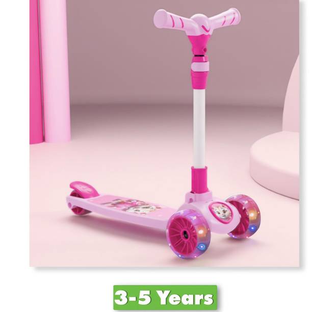 Miss & Chief Spartan Tiger - 3 Wheel Kick Scooter,Foldable with LED Wheels,Adjustable Height