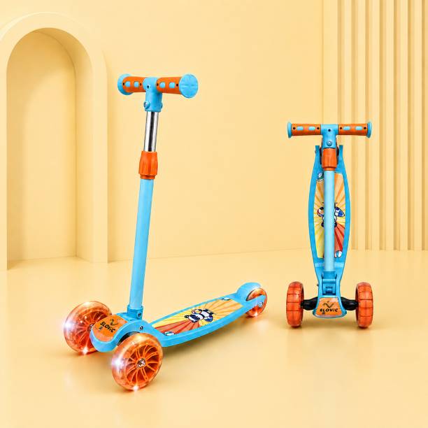 SLOVIC Kick Scooter For Kids 3+ Years with Adjustable Height | Lightweight & LED