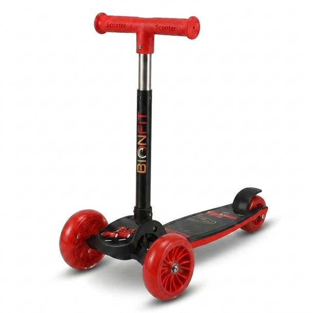 BIONFIT 3-Wheel Kick Scooter for Kids, 50kg Capacity, Adjustable Height & Foldable Kids Scooter