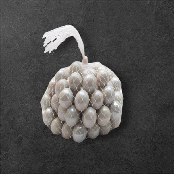 Jiyansh Traders 90_Pcs White Colour Kanche Glass Marble Ball Glass Pabbles Ball_34