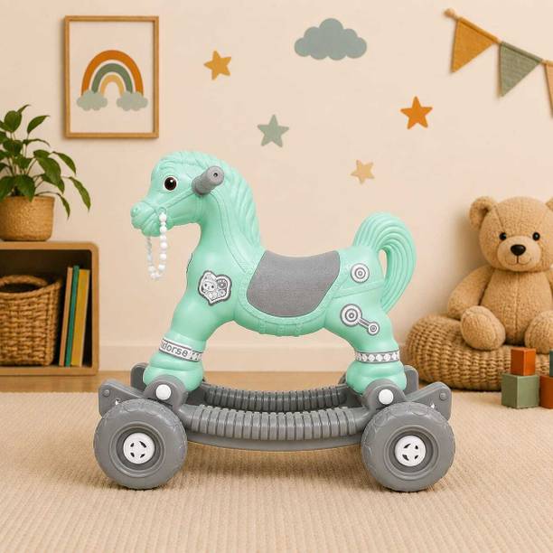 playway 2 in 1 Kids Ride On Rocking Horse Toy with Sturdy Wheels for 1-5 Years Kids