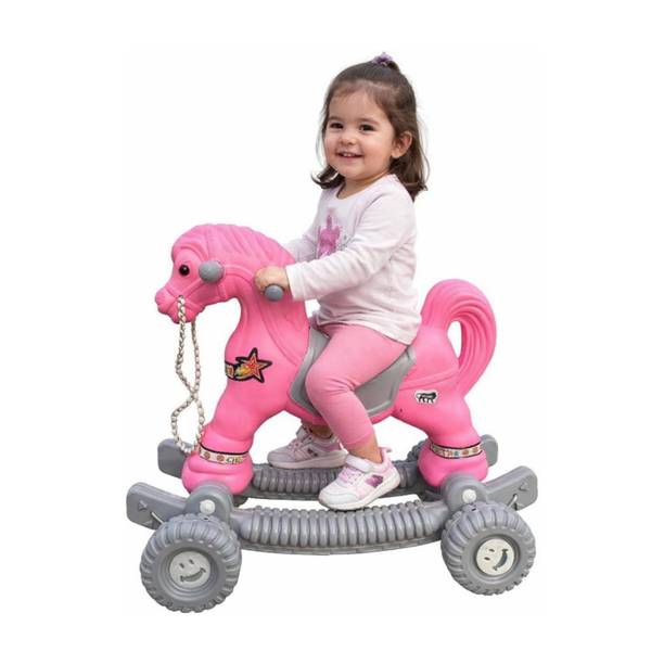 Fuddu 2-in-1 Rocking Horse Ride-On Toy with Rolling Base for Kids | Indoor Play Toy