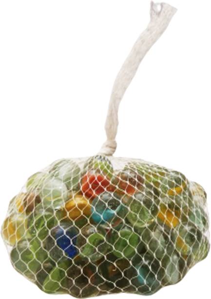 Jiyansh Traders 90_Pcs Multicolour Glass Kanche in Outdoor Toy 90 Pieces