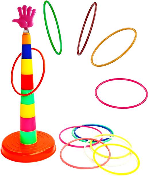 Jollyora 2 in 1 Ring Toss Game for Kids, Brain Development, Educational Toy