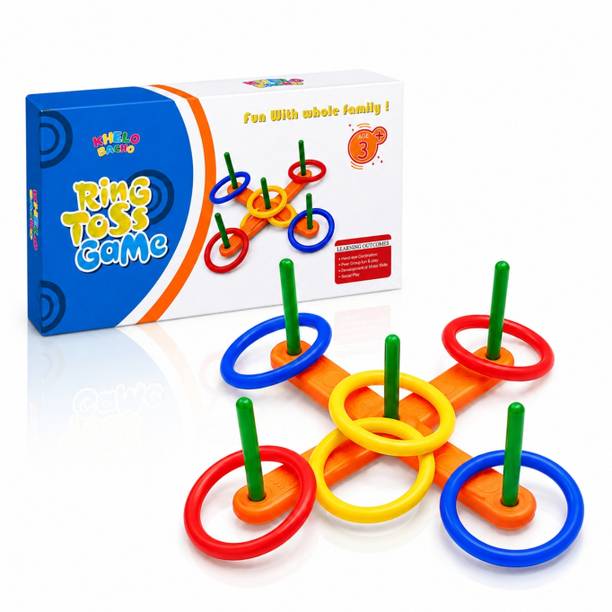 KHELO BACHO Ring Toss Game for Kids Colorful Ring Throwing Target Game