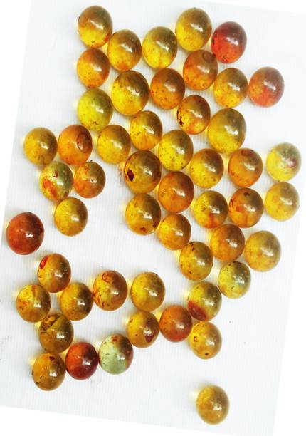 Jiyansh Traders 50 Piece Plane Glass Yellow Colour Kanche Marble Glass Ball Goli in Outdoor Toy