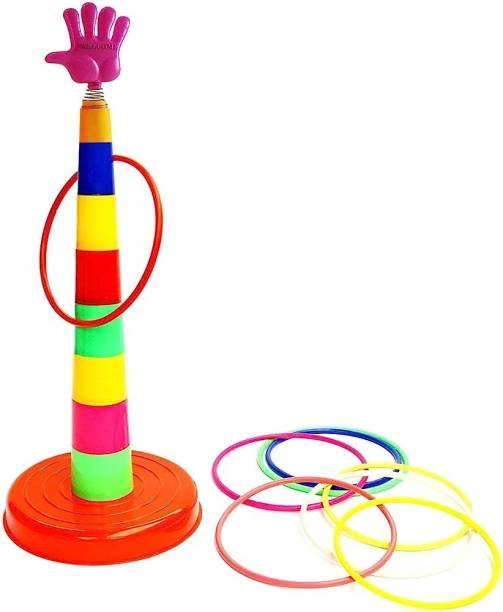 rafea Toyshine 2 in 1 Ring Toss Game | Shape Sorter Color Recognition Aim