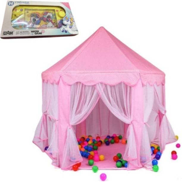 Joyful Journey Princess Castle Tent House | Indoor Outdoor Play Tent + [Free Water Game]