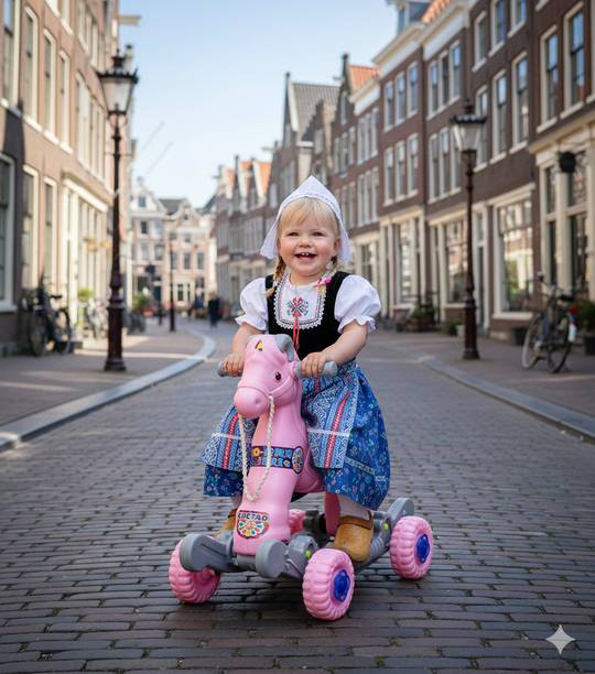 TOYPROFESSOR kids ride on horse rocker and rider for safe and stable for 1 year old