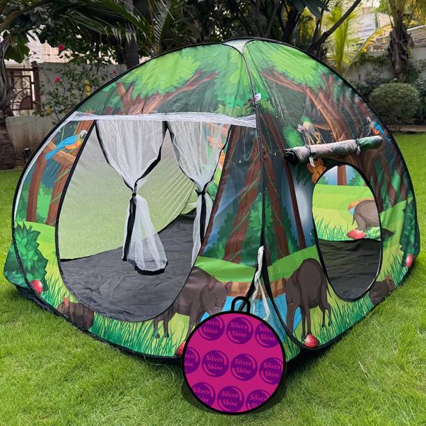 SILVER SHINE Playhouse Jungle House printed foldable kids play tent house indoor & outdoor