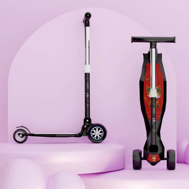 Little Olive Tikes Adjustable Scooter with Wide Brakes for Kids, Lightweight, Foldable