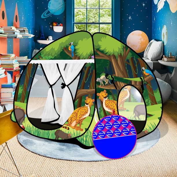 SILVER SHINE Playhouse Jungle House printed foldable kids play tent house indoor & outdoor