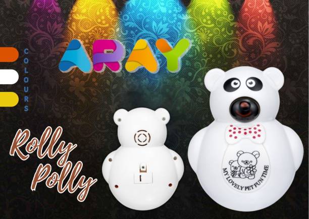 ARAY Light and Music Tiger Roly Poly Tumbler Doll, Push Sound Musical Rattle Toy