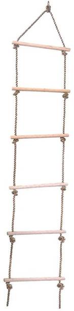 Reznor Climbing Ladder Hanging Rope Wooden Ladder For Kids Indoor Outdoor Fun (6 Rungs)