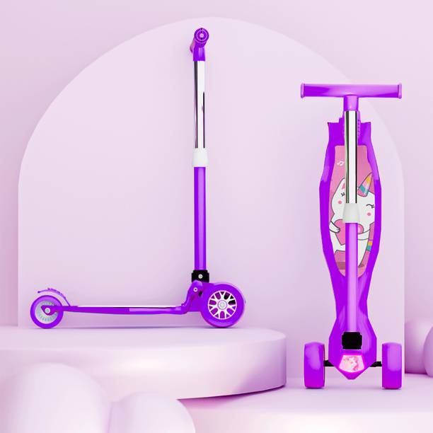 Little Olive Tikes Adjustable Scooter with Wide Brakes for Kids, Lightweight, Foldable
