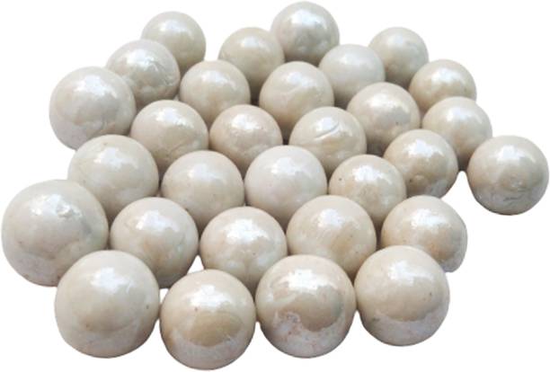 Jiyansh Traders 30 Pcs White Colour Kanche in Outdoor Toy 30 Pieces