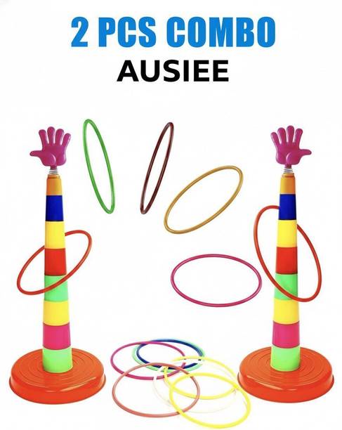 AUSIEE 2 sets Ring Toss for Kids Aim Throw Activity Toy Hand-Eye Coordination Booster