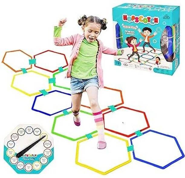 AmtiQ Hopscotch Game for Girls|Jumping Ring Game|Indoor & Outdoor Toys for kids