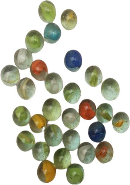 Jiyansh Traders 30_Pcs Multicolour Glass Kanche in Outdoor Toy 30 Pieces