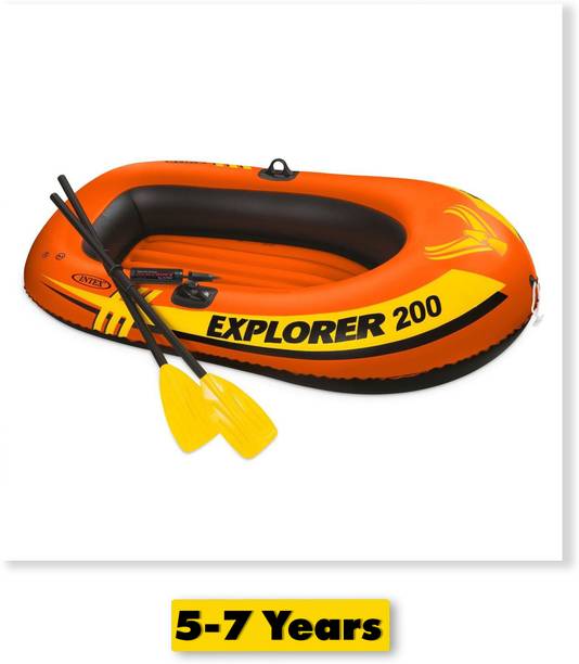 INTEX Explorer 200 Boat Set with Oars & Air pump, 2 Person Boat