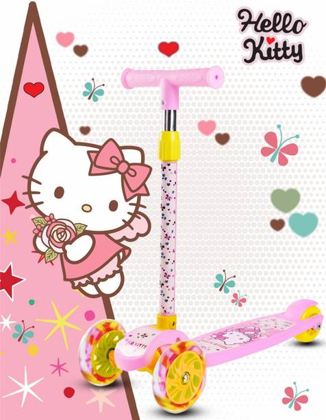Miss & Chief Hello Kitty - 3 Wheel Scooter for Kids, Lightweight|Foldable & Adjustable Height