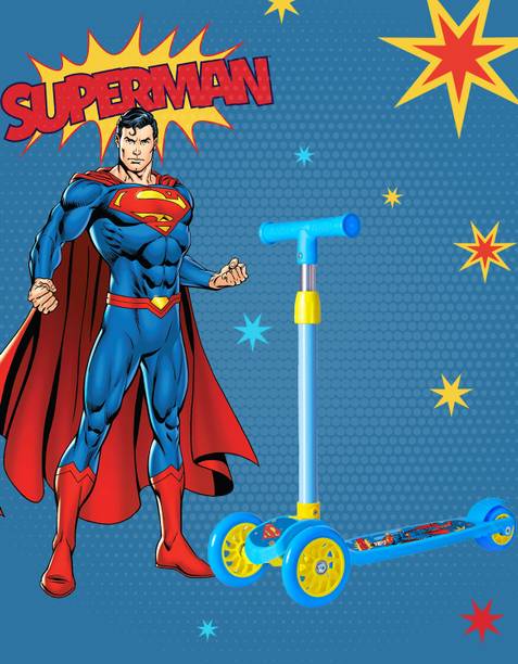 मिस एंड चीफ Superman - 3 Wheel Scooter for Kids, Lightweight|Foldable & Adjustable Height