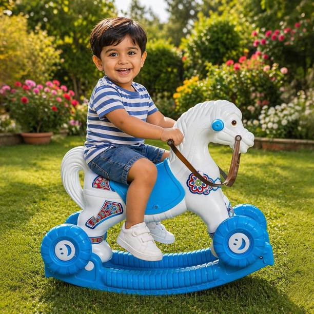 Fuddu Baby Ride-On Chetak Horse Non-Musical Rider Toy for Toddlers