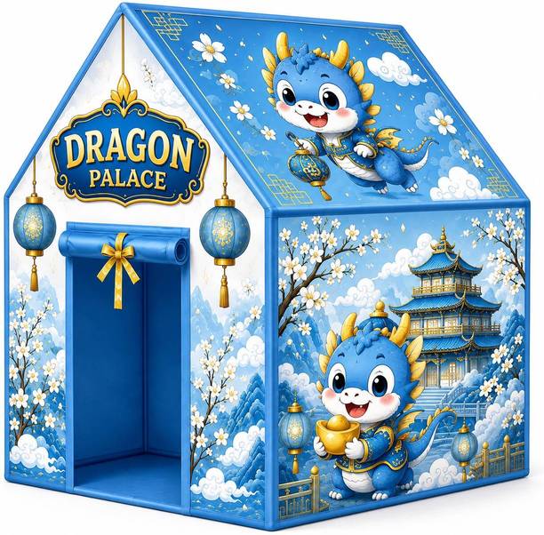 कैंटस Dragon Theme Kids Play Tent House, Indoor Outdoor Tent for Boys & Girls, Blue