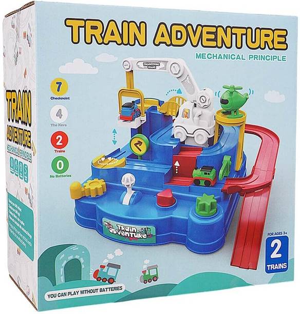 Dherik Tradworld Train Track Racer Toddler Boy Car Toys Preschool Puzzle Rail Car