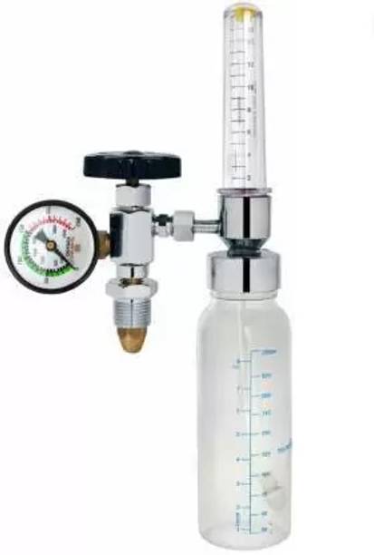 rsc healthcare OxyFlow Meter Adjustment Valve regulator with Rota meter & Humidifier Bottle Wall Mount Oxygen Cylinder Holder