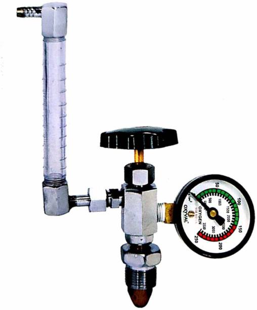 Oxyval FlowMeter with Tube|Oxygen Adjustment Valve Wall Mount Oxygen Cylinder Holder
