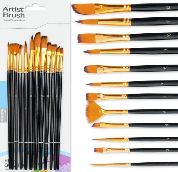 HaveAdeal Painting Brushes Professional Round Tip Nylon Brushes for Acrylic & Oil Painting Drafting Kit