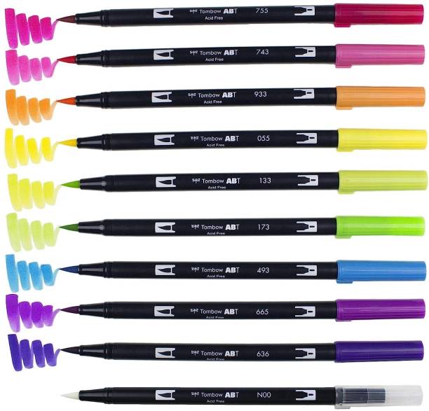 TONBOW Dual Brush Pen Art Markers Bright Blendable Brus...