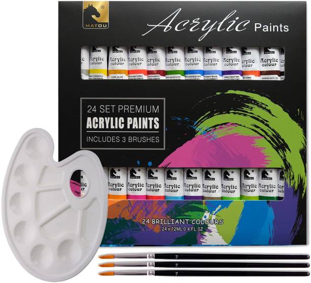 Helu International Watercolor Paint 24 Color 12ML Tubes Artist Art Set