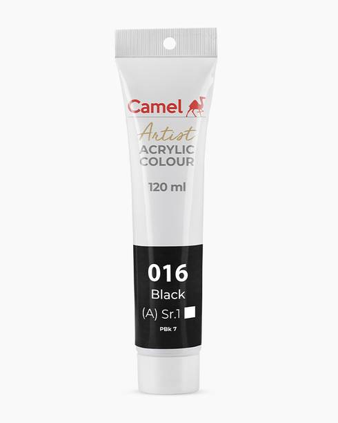 Kokuyo Camlin Artist Acrylic Colours Individual tube of Black in 120 ml