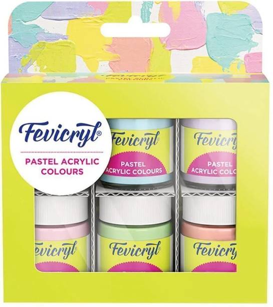 Fevicryl Multi Surface Pastel Acrylic Colours Kit 6 X 15ml, Ideal For Artists