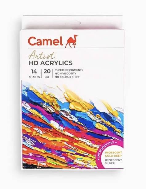 Camlin 0811026 - CAMEL ARTIST ACRYLIC COLOURS 14 SHADES 20ML