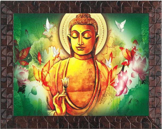 Indianara Gautam Buddha Painting (4476GBNN) without glass Digital Reprint 10.2 inch x 13 inch Painting