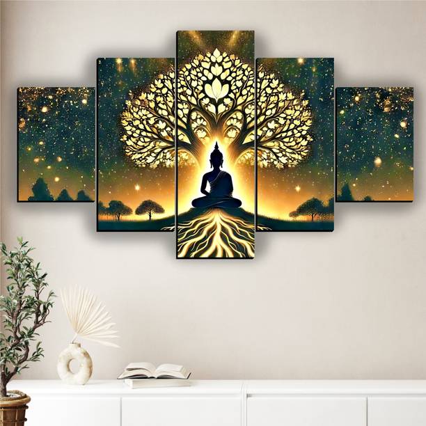XIDLZ Lord Buddha Meditating scenery painting canvas for wall Digital Reprint 18 inch x 30 inch Painting