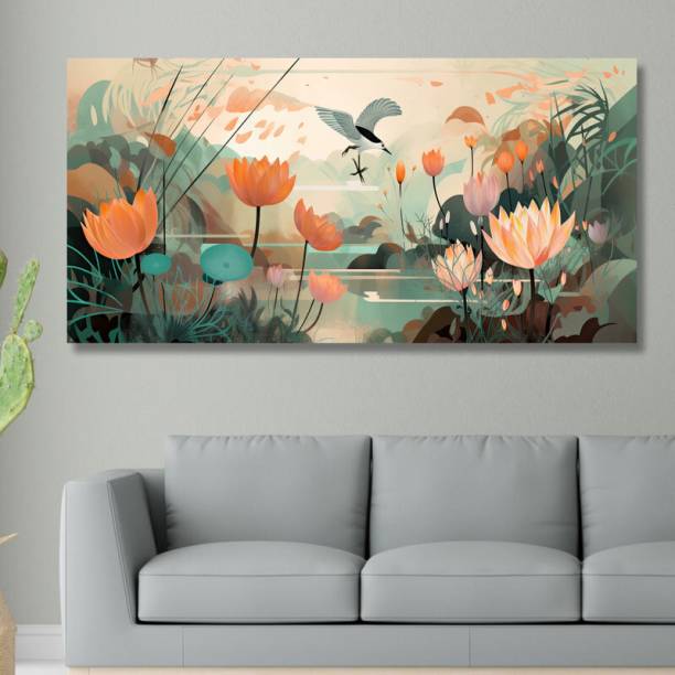 saf Unframed Rolled Art Print Nature Art Canvas For Home Décor CR-222 Canvas 24 inch x 48 inch Painting
