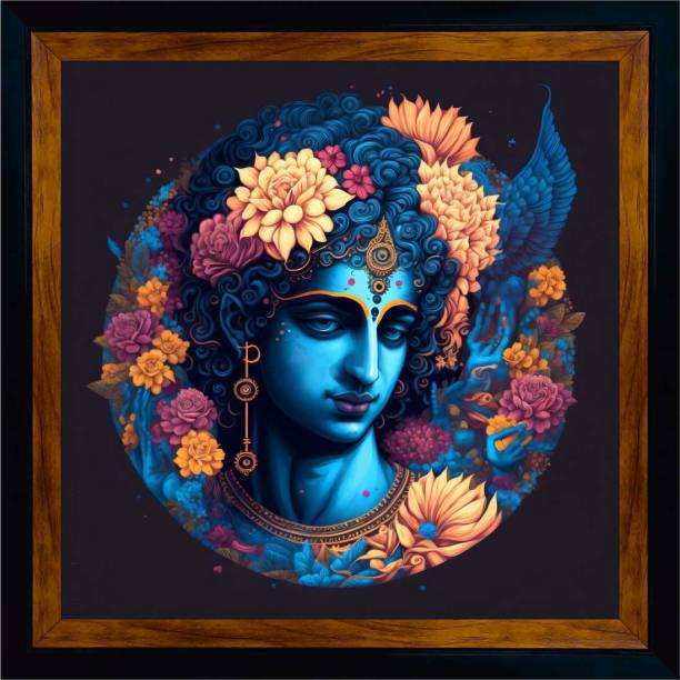 WALLMAX Radha Krishna Wall Painting with UV Texured Digital Reprint 11 inch x 11 inch Painting