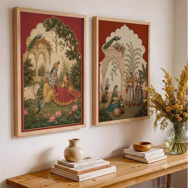 KOTART Traditional Pichwai wall art Painting Big Frame Perfect for Living Room, Bedroom Acrylic 20 inch x 14 inch Painting