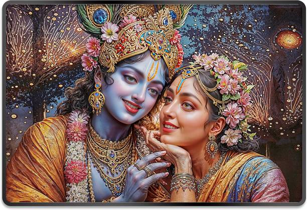 इंडियानारा Radha Krishna Painting for Living | Bedroom | Pooja Room | Hotel डिजिटल रीप्रिंट 12 inch x 18 inch पेंटिंग