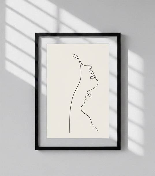 sketra Face Silhouette | Modern Wall Frame | Aesthetic Home & Office Decor Pencil 18 inch x 1 inch Painting