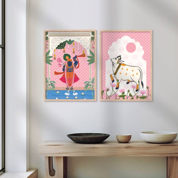 Artifly Pichwai art framed wall painting for living room bedroom office room Digital Reprint 13 inch x 10 inch Painting