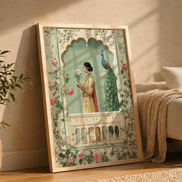Hothouse Pichwai Wall Art Painting Home Decoration With Frame For Living Room Acrylic 17 inch x 13 inch Painting
